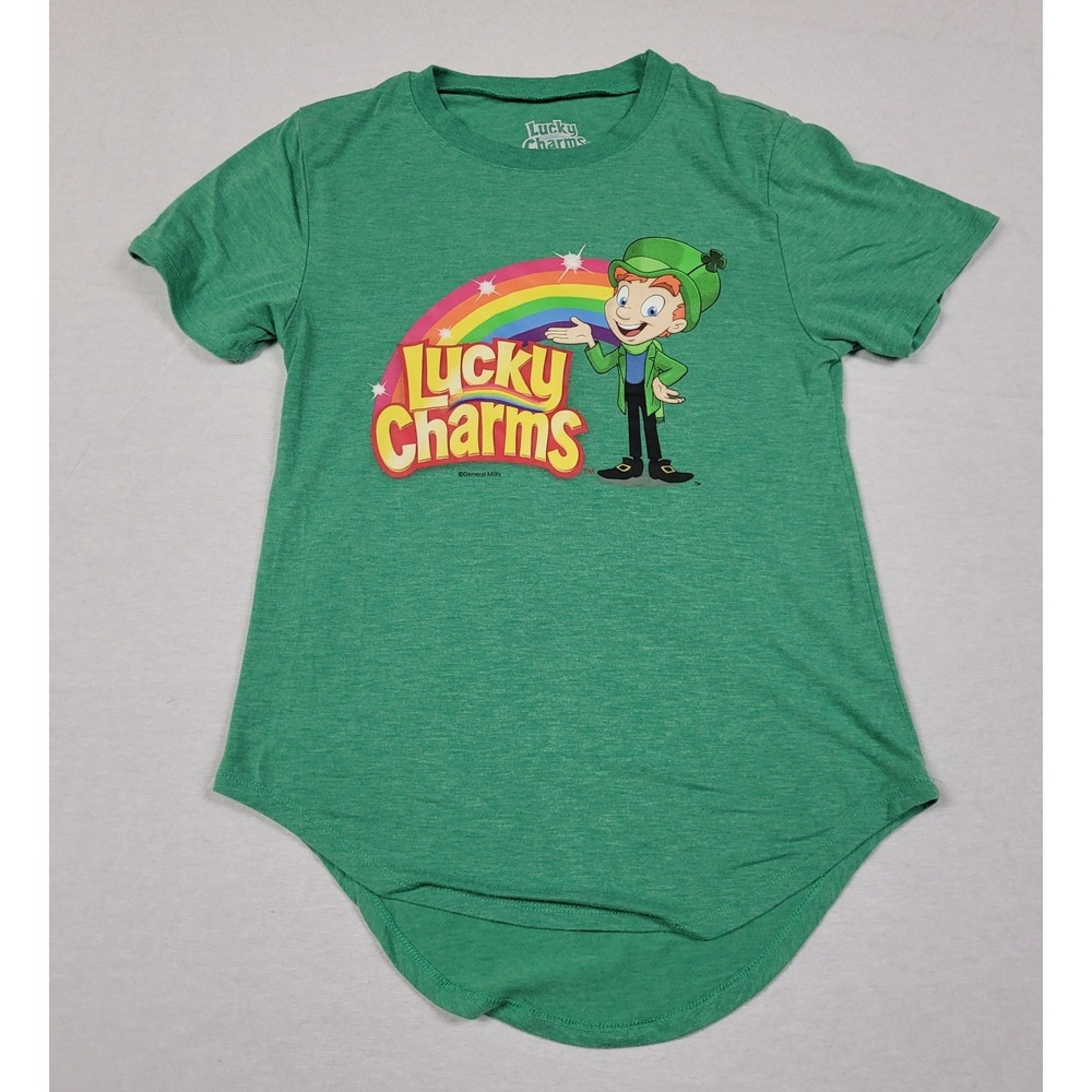 Mad Engine Lucky Charms Leprechaun Green Graphic Print T-shirt Juniors Size XS/1